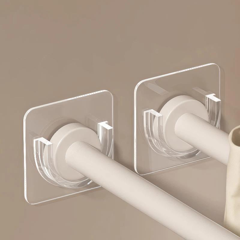 Fishing Rod Holder - ขายึดราวม่านแบบใสติดผนังไม่ต้องเจาะ รับน้ำหนักได้มาก สำหรับห้องน้ำ ห้องนอน และตกแต่งหน้าต่างบ้าน