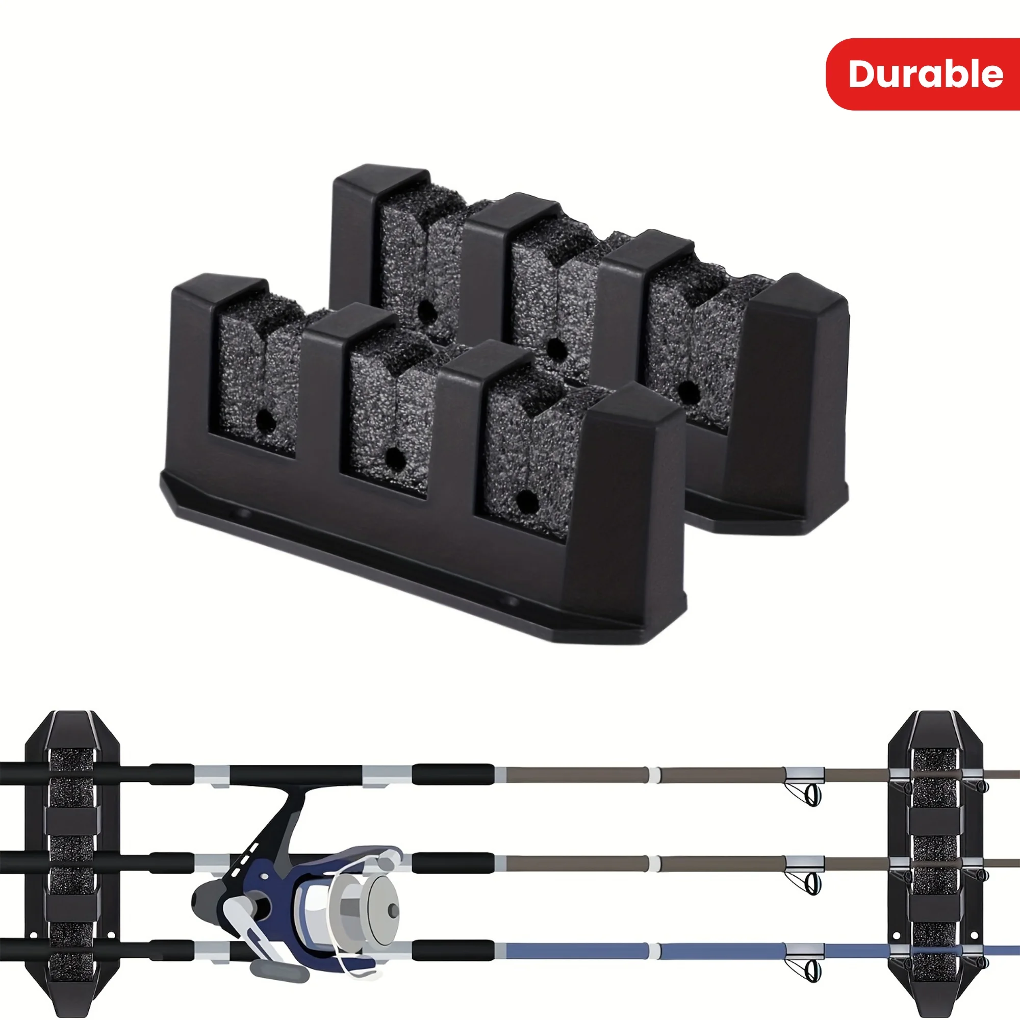 Fishing Rod Rack - ที่วางคันเบ็ด 2 ชิ้น ชั้นวางคันเบ็ด 3 คัน