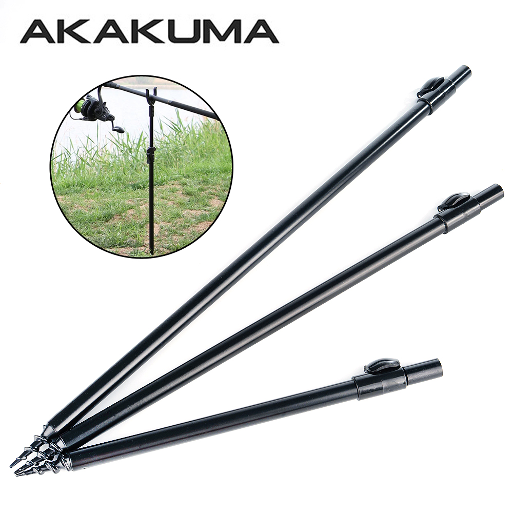 Fishing Rod Rack - ขาตั้งคันเบ็ดแบบยืดหดได้ ทำจากอะลูมิเนียมอัลลอยด์ พร้อมขาเสียบแบบมีเกลียวและระบบล็อคปลดเร็ว สีดำ