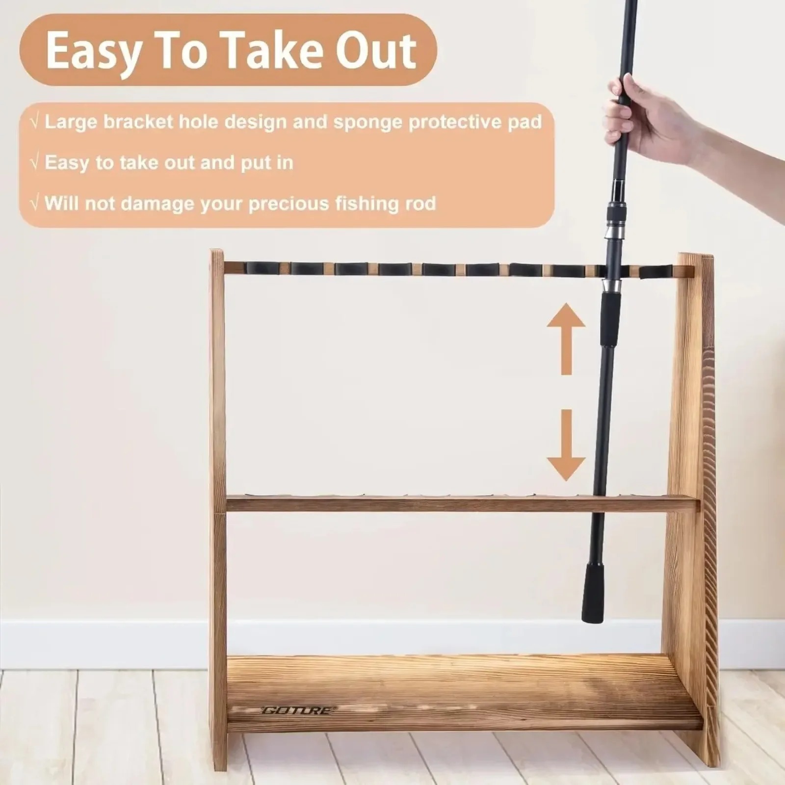 ชั้นวางคันเบ็ดตกปลาแบบตั้งพื้น - Fishing Rod Rack บทวิจารณ์และราคา